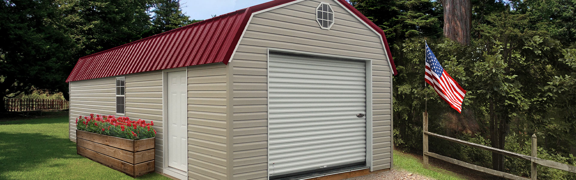 Lofted Garage Under Trees